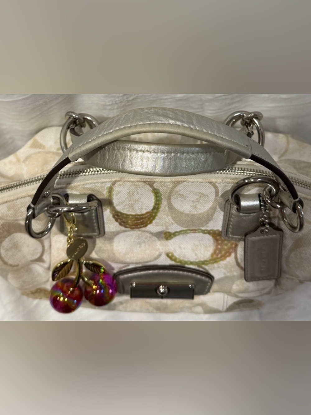 Coach Kristin Signature Dome Sequin Satchel Shoulder Bag #19338 - Picture 9 of 10